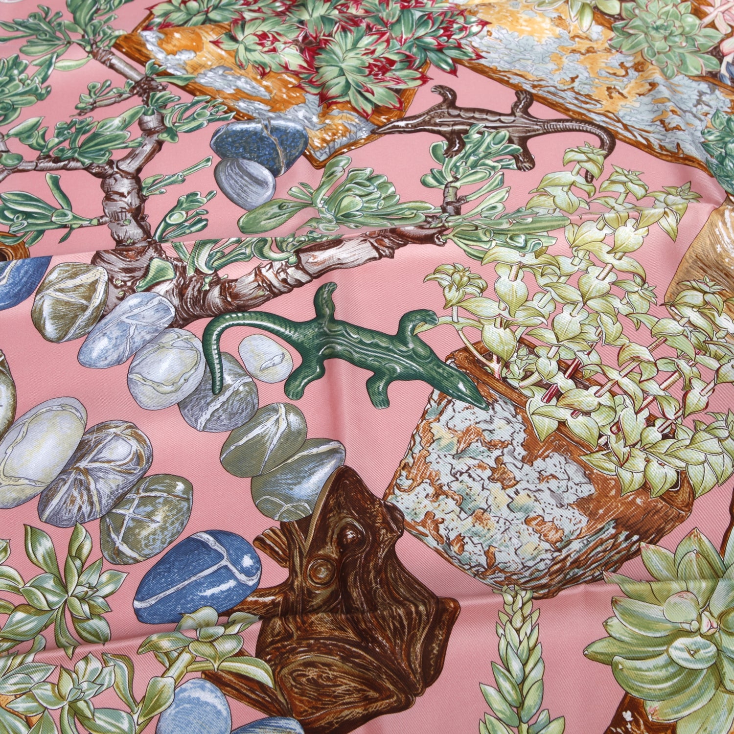 Hermes Silk Jardin Secret Scarf 90 3 of 7