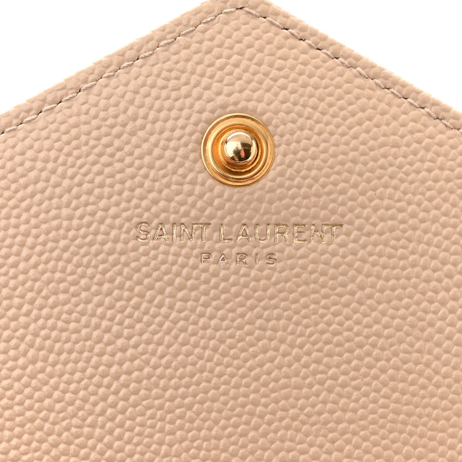 Saint Laurent Grain De Poudre Matelasse Chevron Monogram Chain Wallet Dark Beige 7 of 13
