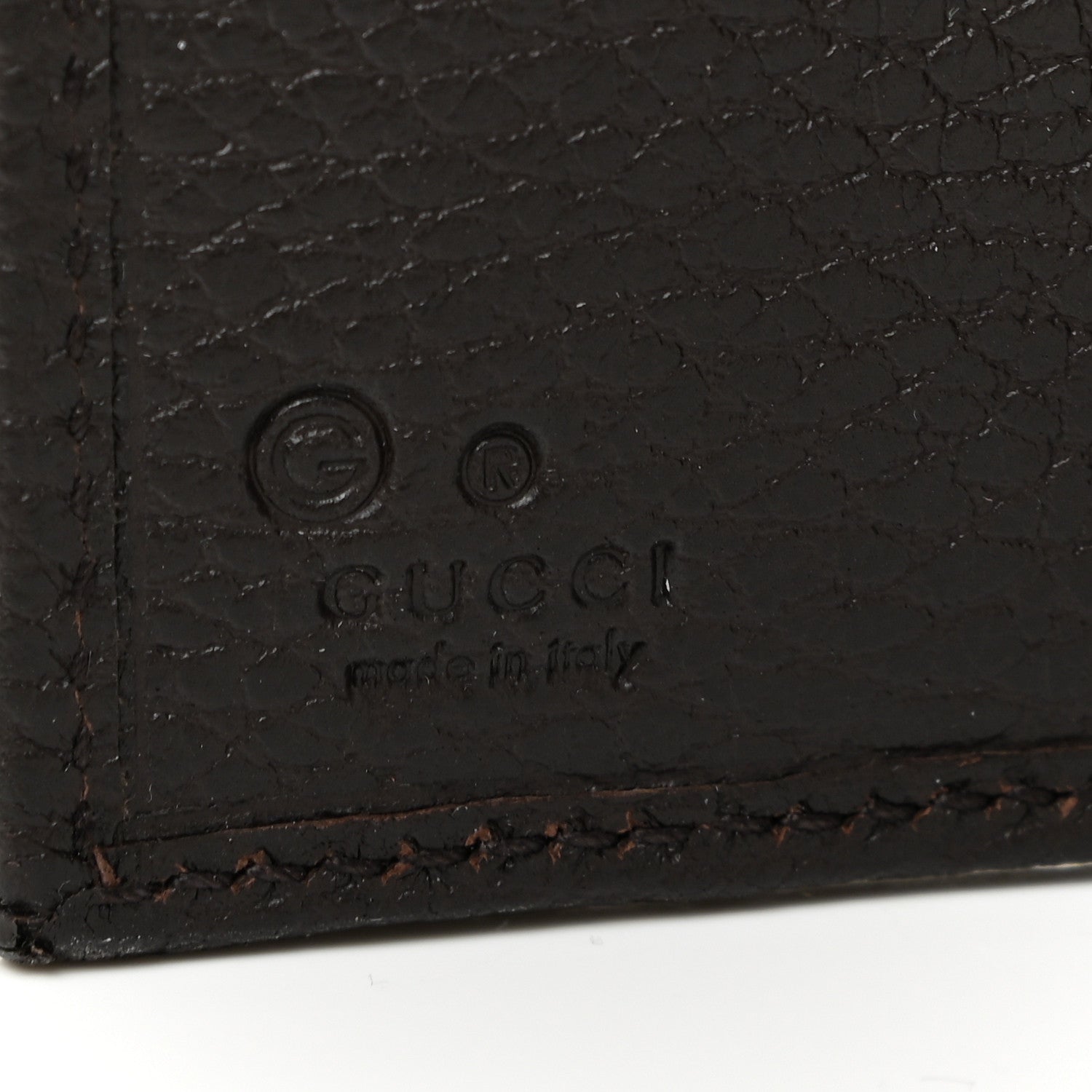 Gucci Calfskin Denim Monogram French Flap Wallet Brown 7 of 11