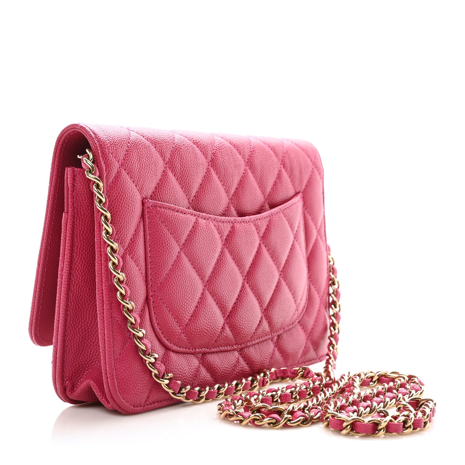 Chanel Caviar Quilted Wallet On Chain WOC Fuchsia 3 of 11