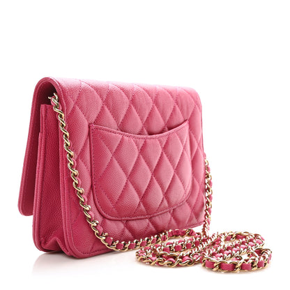 Chanel Caviar Quilted Wallet On Chain WOC Fuchsia 3 of 11