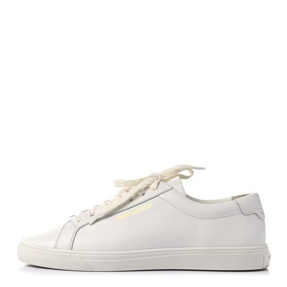 Saint Laurent Calfskin Andy Low Top Sneakers 38 Blanc Optique 1 of 10