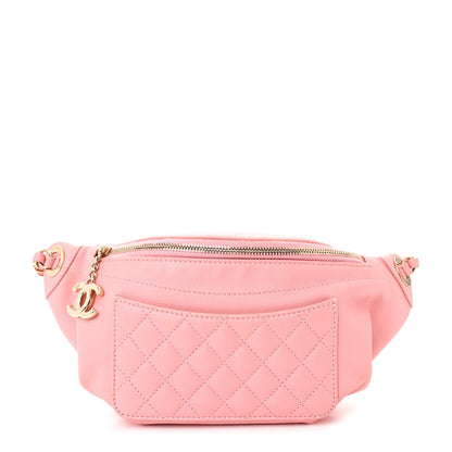 Chanel Lambskin Quilted Bi Waist Bag Fanny Pack Pink 1 of 13