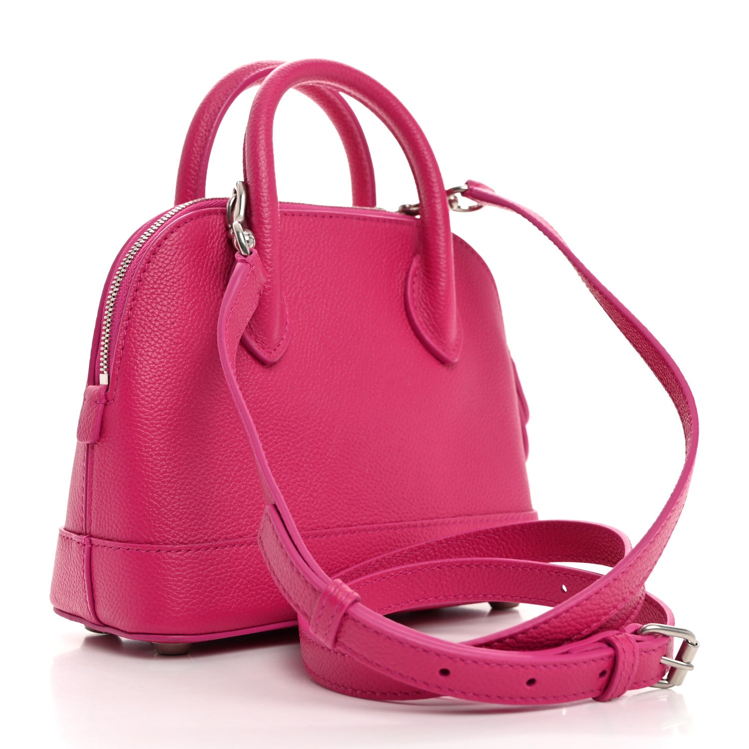 Balenciaga Grained Calfskin Logo XXS Ville Top Handle Bag Violet White 3 of 11