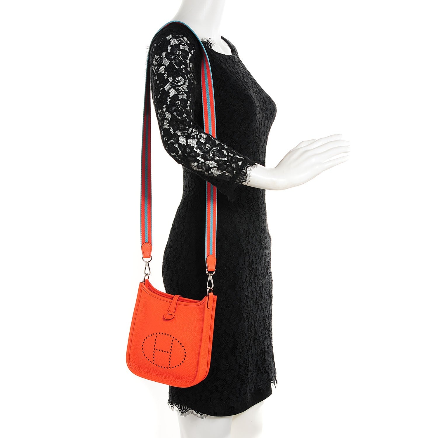 Hermes Taurillon Clemence Amazone Evelyne TPM Orange Poppy Saint Cyr 2 of 16