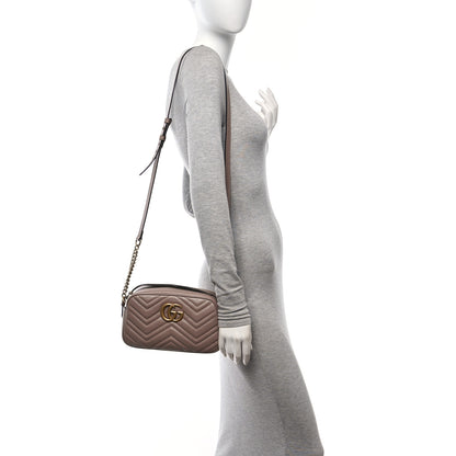 Gucci Calfskin Matelasse Small GG Marmont Chain Shoulder Bag Porcelain Rose 2 of 10
