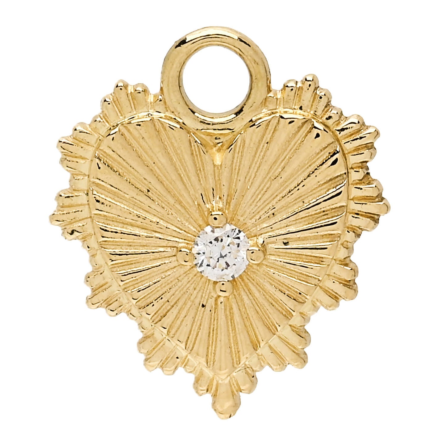 18K Yellow Gold Diamond Miniature Heart Medallion Pendant