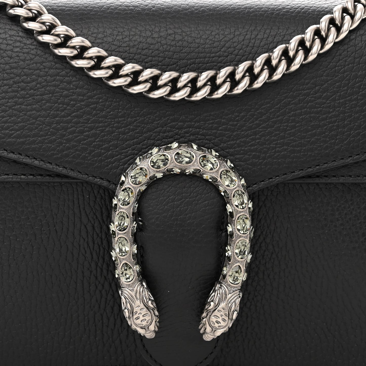Pebbled Calfskin Small Dionysus Shoulder Bag Black