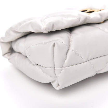 Balenciaga Nappa Calfskin Quilted Touch B Puffy Clutch White 8 of 9