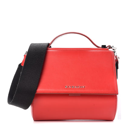 Givenchy Calfskin Mini Pandora Box Logo Strap Crossbody Bag Red 1 of 11