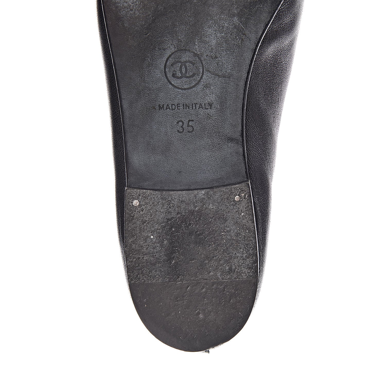 Chanel Lambskin Patent CC Cap Toe Ballerina Flats 35 Black 14 of 14