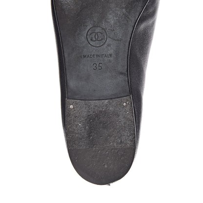 Chanel Lambskin Patent CC Cap Toe Ballerina Flats 35 Black 14 of 14