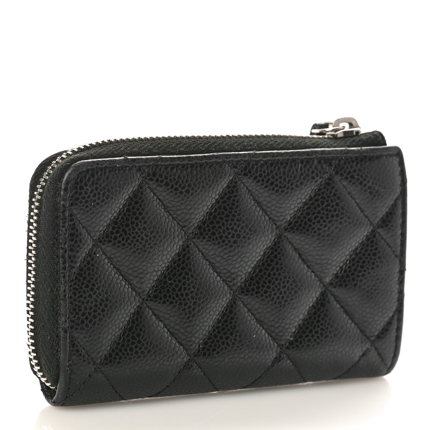 Caviar Quilted Key Holder Case Black