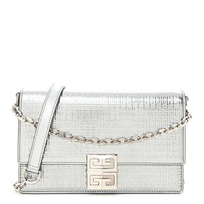 Givenchy Metallic Calfskin 4G Embossed Small 4G Crossbody Silver 1 of 10