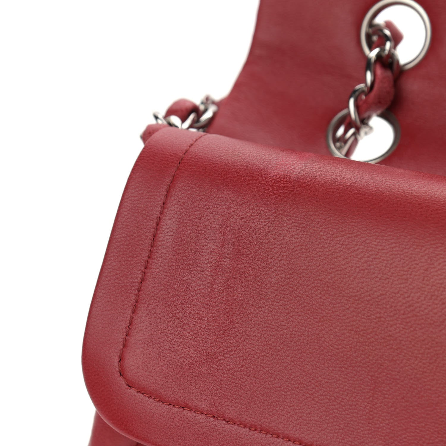 Chanel Lambskin Quilted Medium Double Flap Red 18 of 21