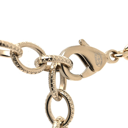 Chanel Metal Strass Pearl Lipstick Pendant Necklace Pink Gold 4 of 5