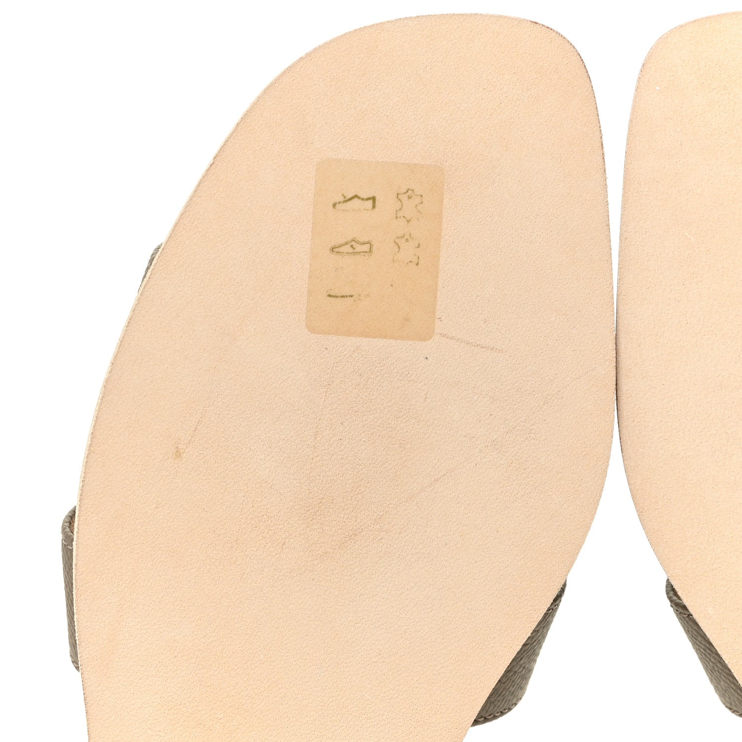 Hermes Epsom Oran Sandals 37.5 Etoupe 6 of 12