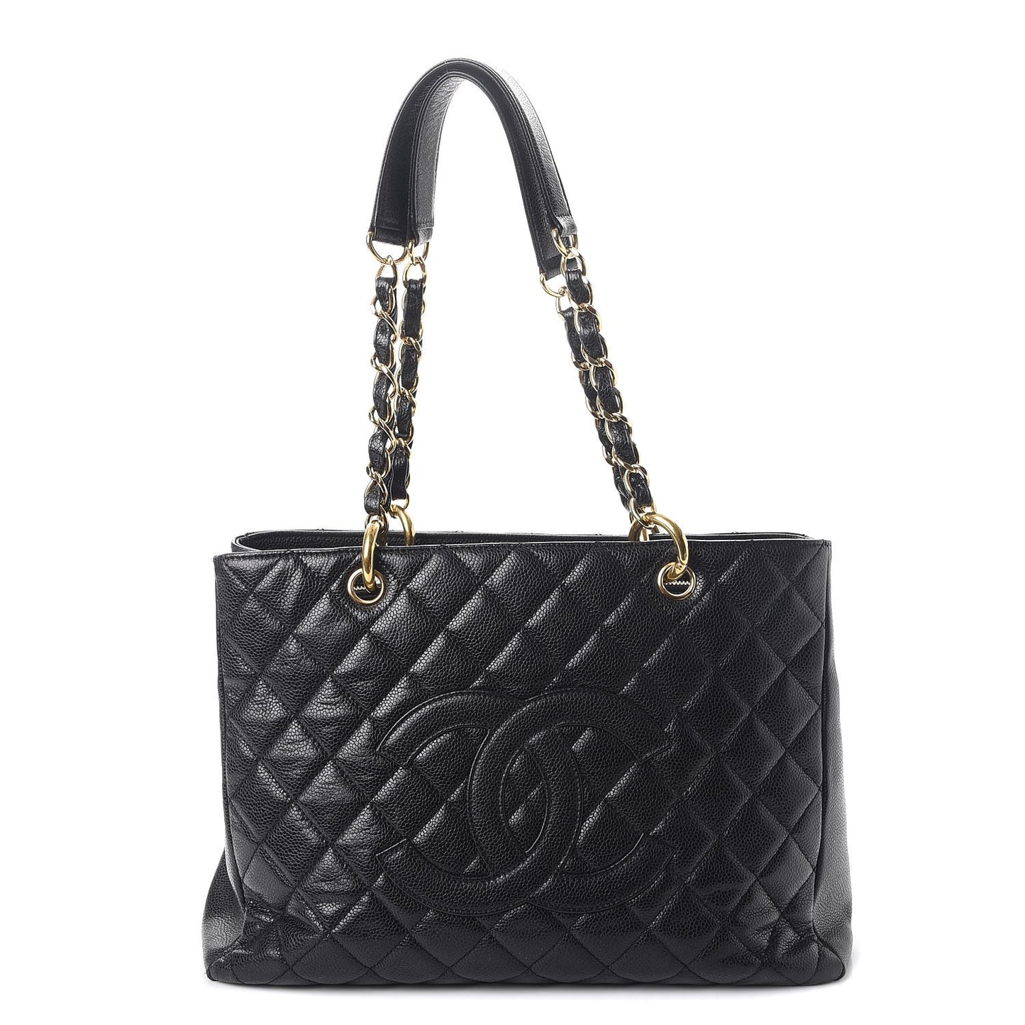 Caviar Quilted Grand Shopping Tote GST Black