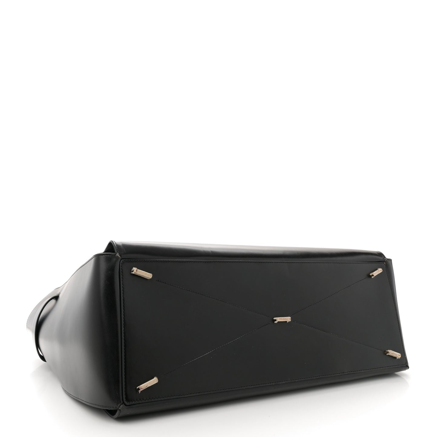 Brushed Off Calfskin XL Gancini Buckles Tote Bag Black