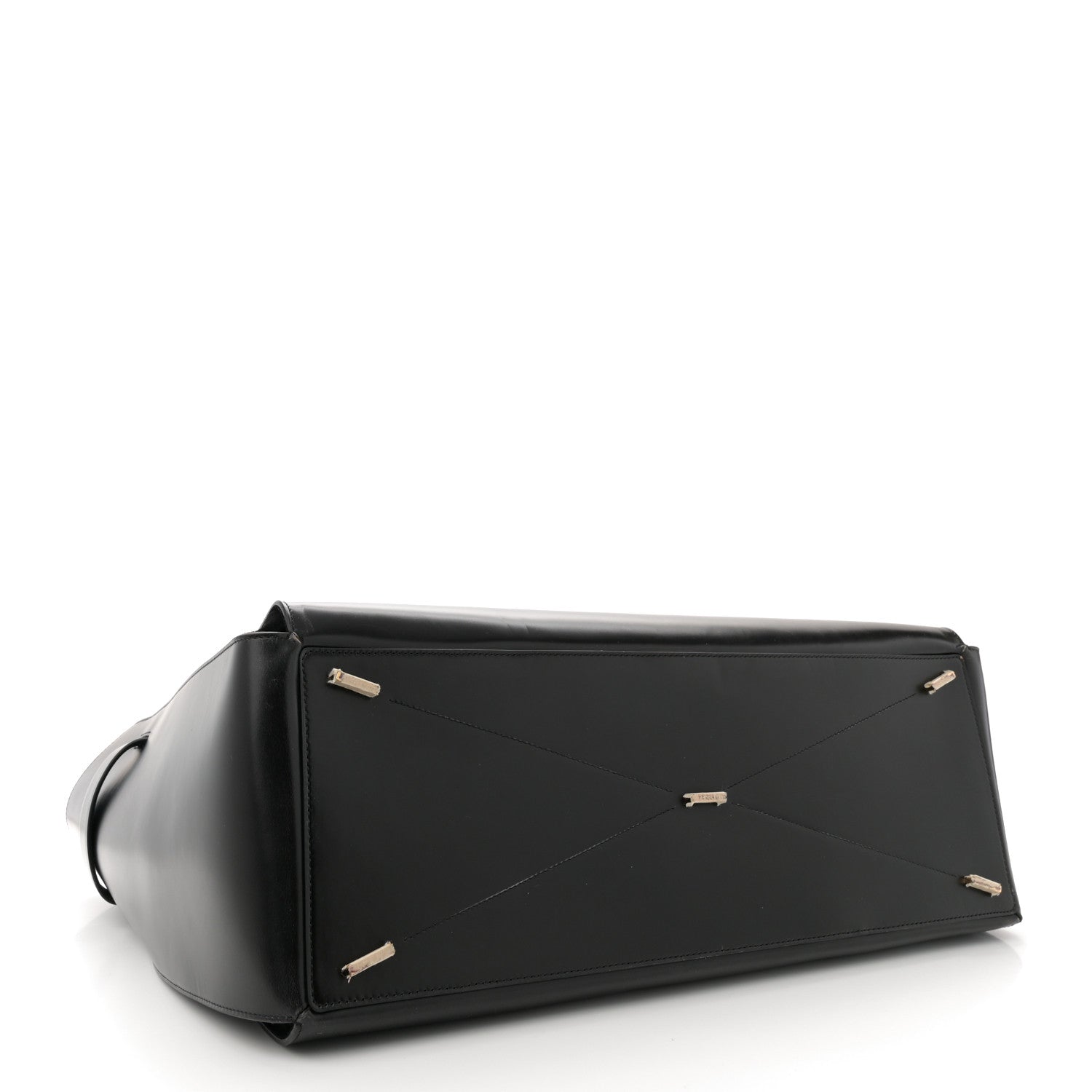 Salvatore Ferragamo Brushed Off Calfskin XL Gancini Buckles Tote Bag Black 4 of 13