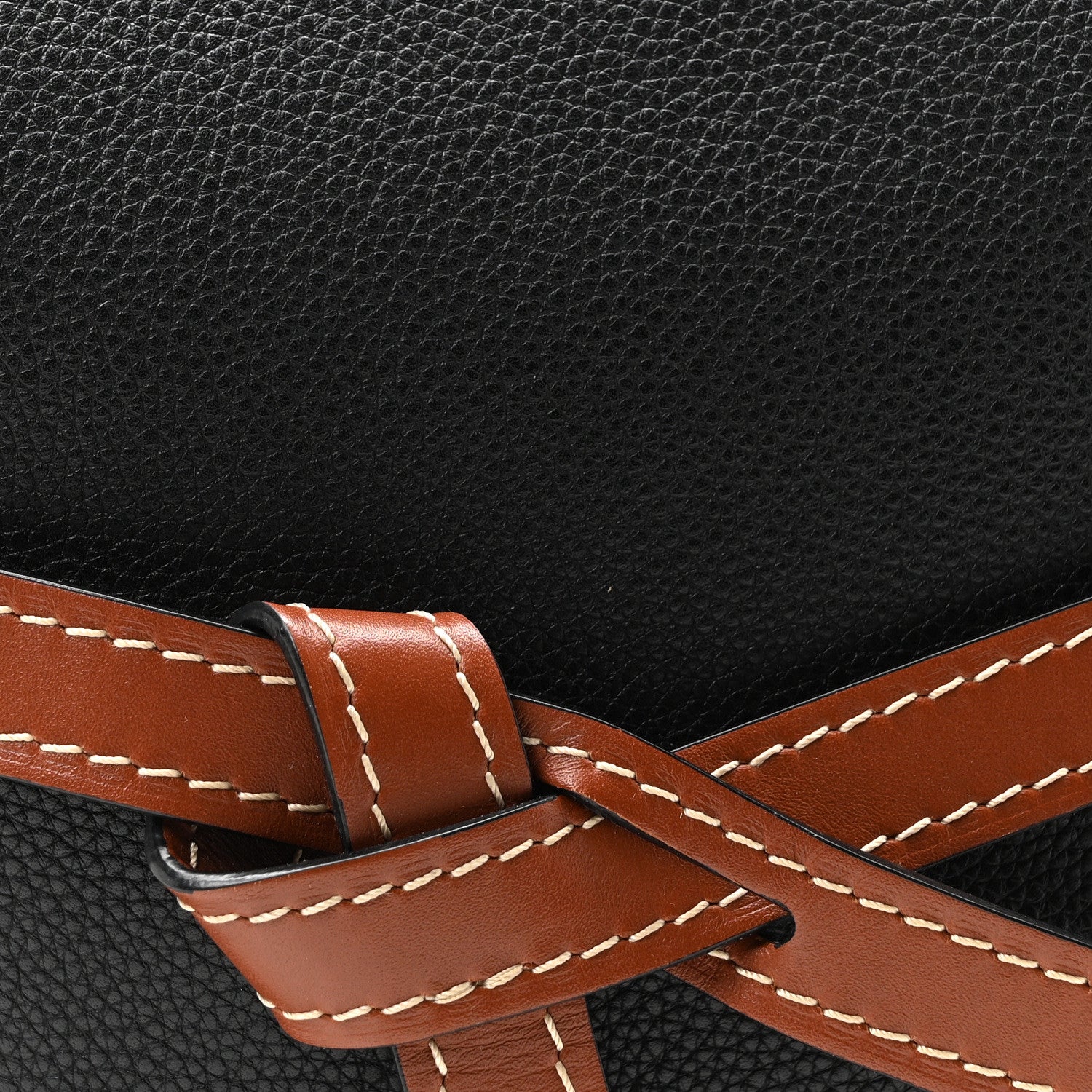 Loewe Grained Calfskin Small Gate Crossbody Bag Pecan Black 7 of 9