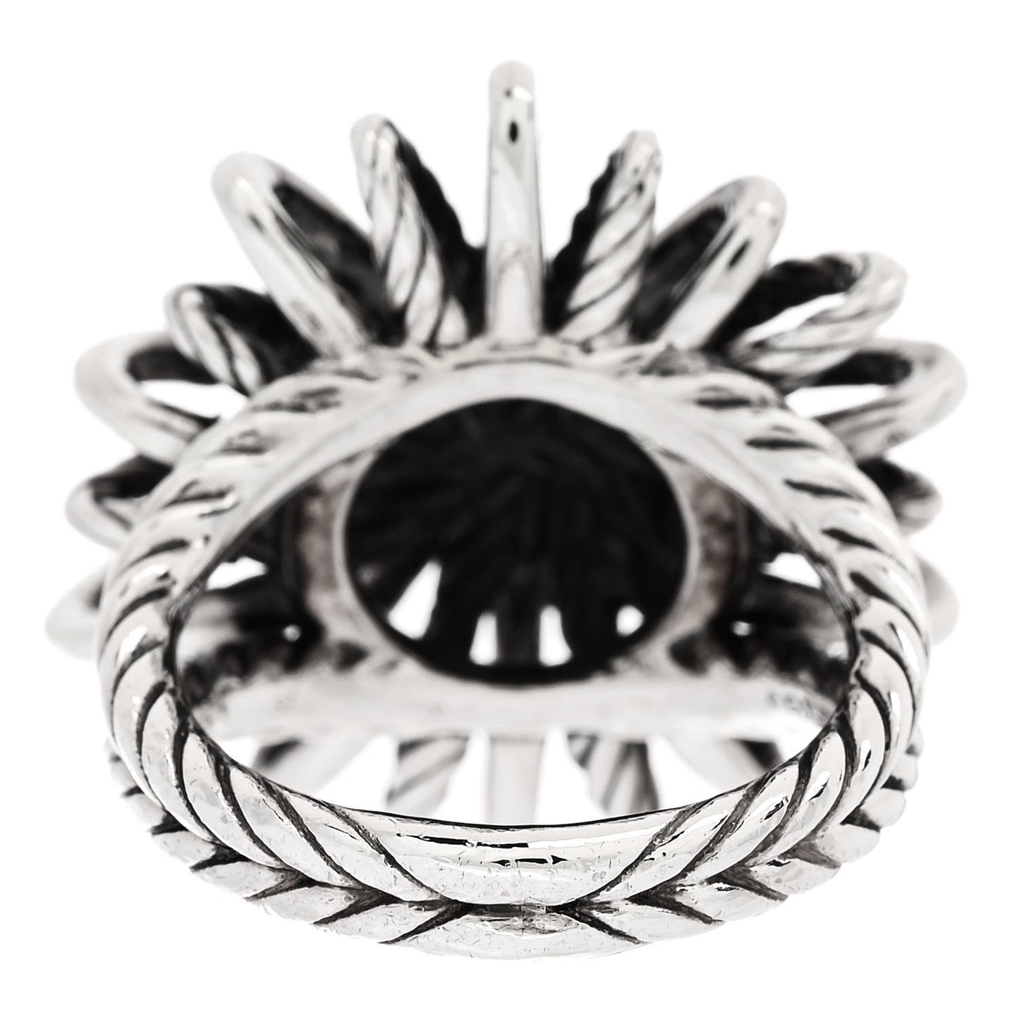 Sterling Silver Diamond 25mm Starburst Ring 50 5.25