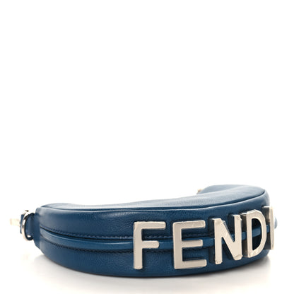 Fendi Vitello Grace Matte Nano Fendigraphy Hobo Charm Mirto 4 of 10