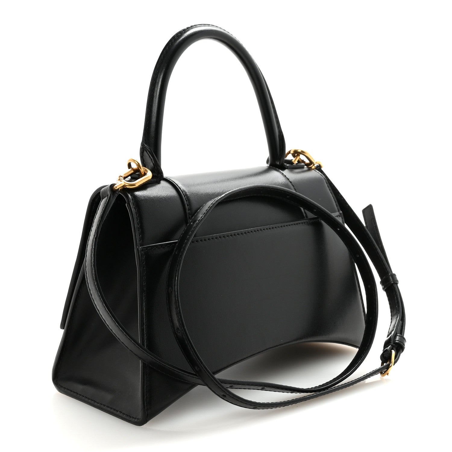 Balenciaga Shiny Box Calfskin Small Hourglass Top Handle Bag Black 3 of 9
