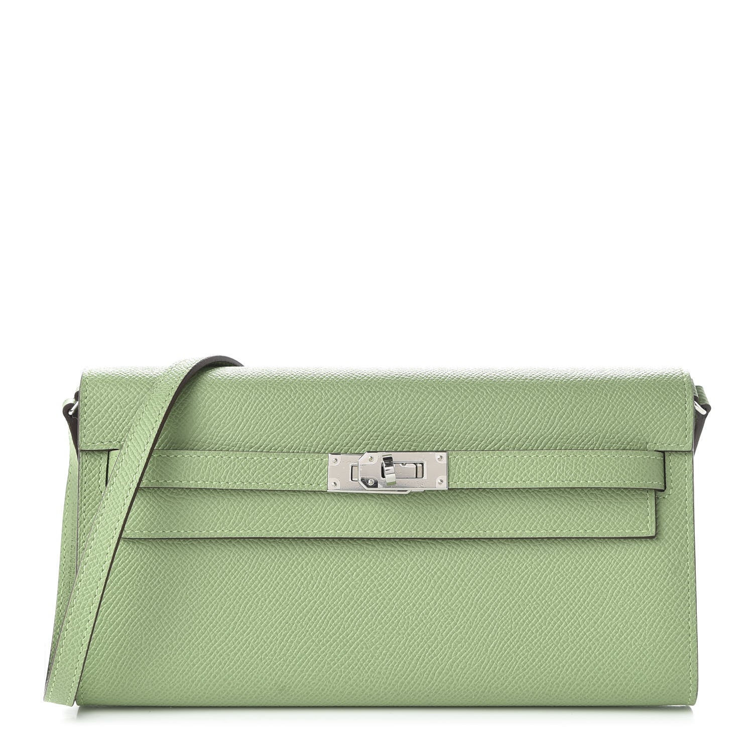 Hermes Epsom Verso Kelly Wallet To Go Vert Criquet Bleu Brume 1 of 10