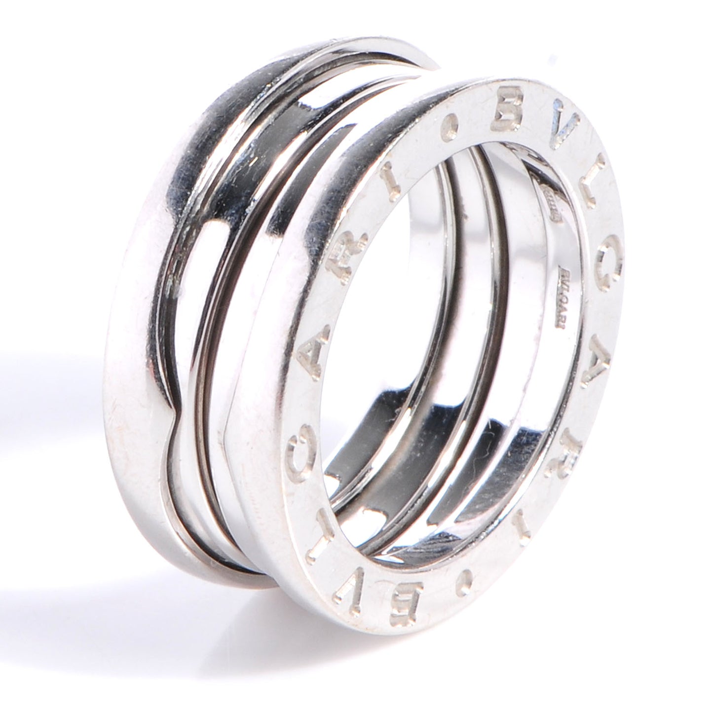18K White Gold B.Zero1 Three-Band Ring 48 4.5
