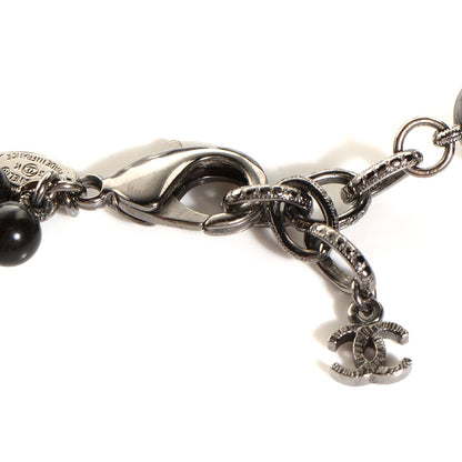 Chanel Glass Bead CC Map Short Necklace Ruthenium Black 4 of 6