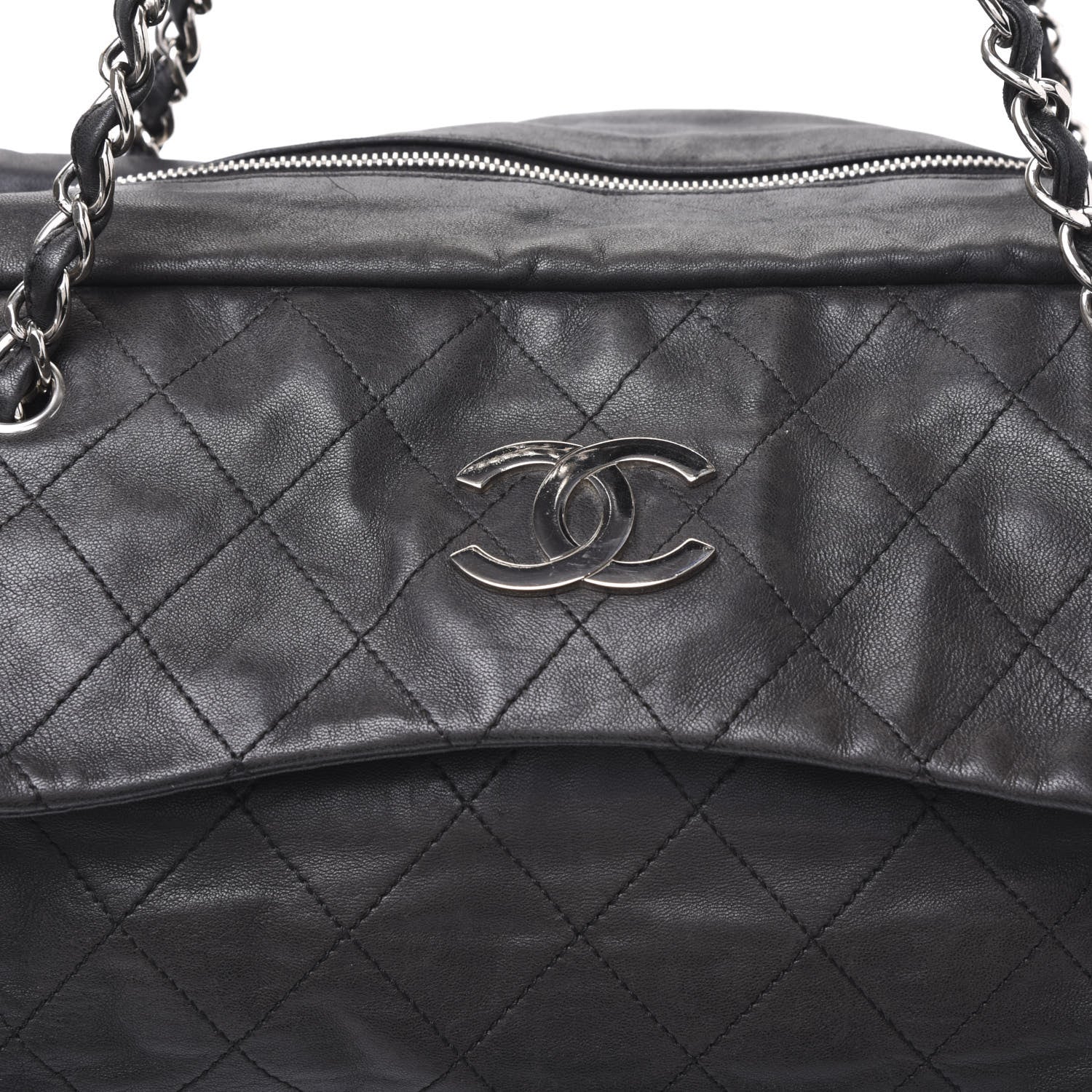 Chanel Lambskin Stitched Shoulder Bag Black 11 of 11