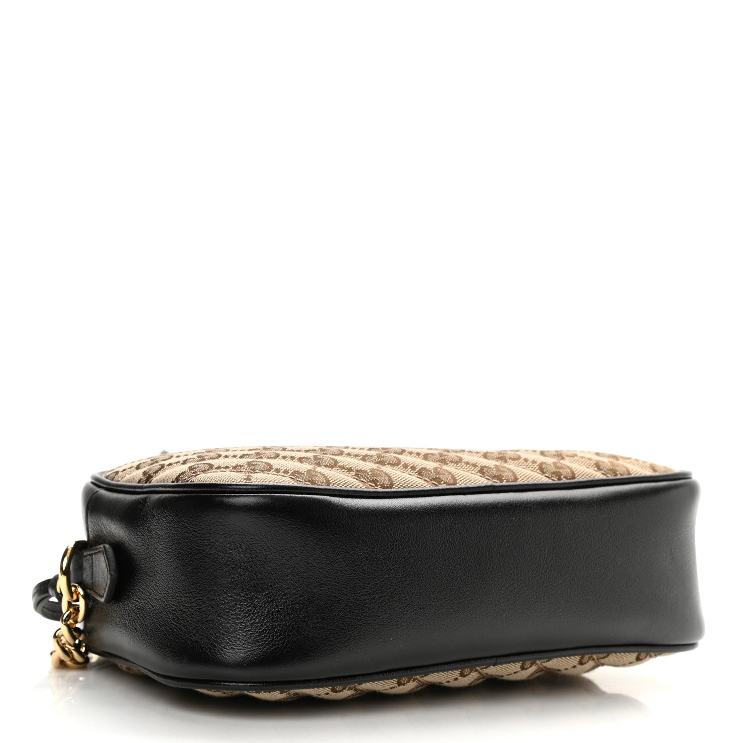 Gucci Monogram Matelasse Diagonal Small GG Marmont Chain Shoulder Bag Beige Black 4 of 10