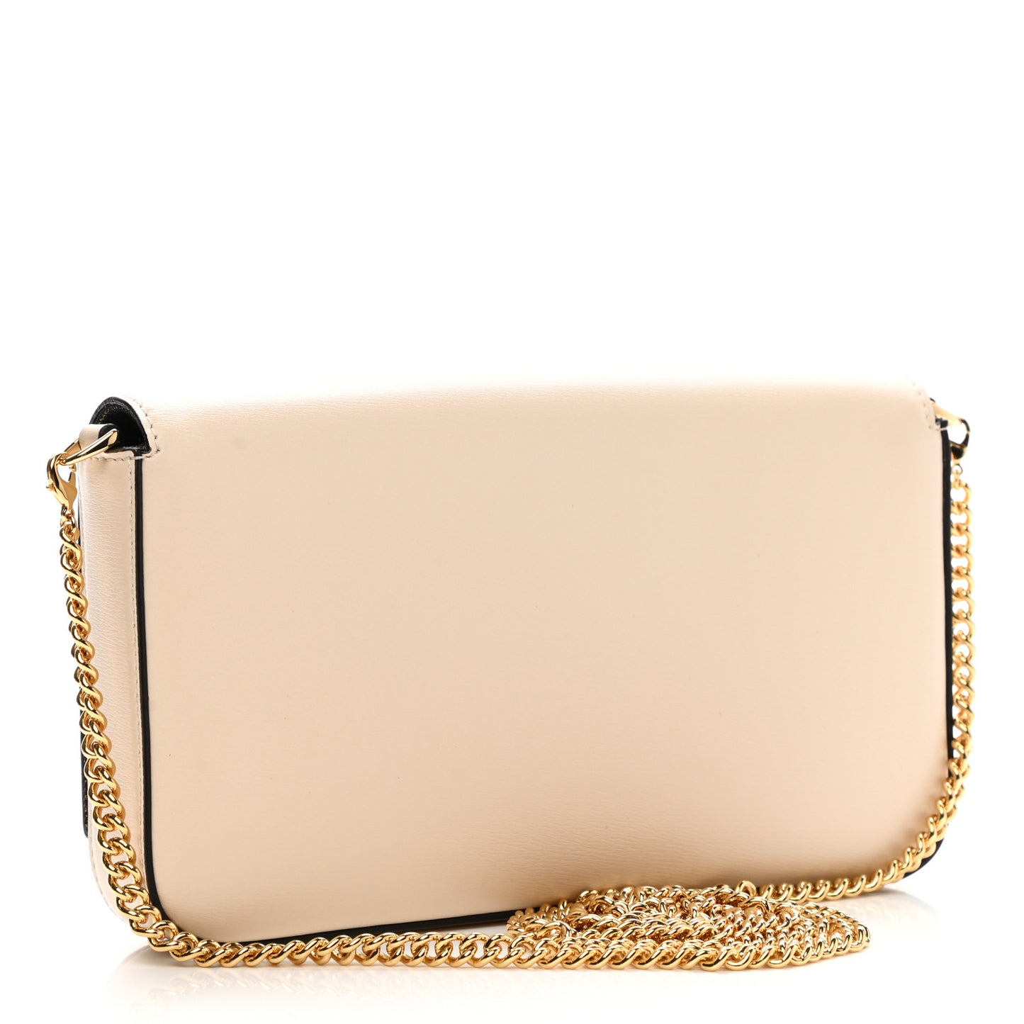 Vitello Palmellato Wallet on Chain with Pouches Camelia