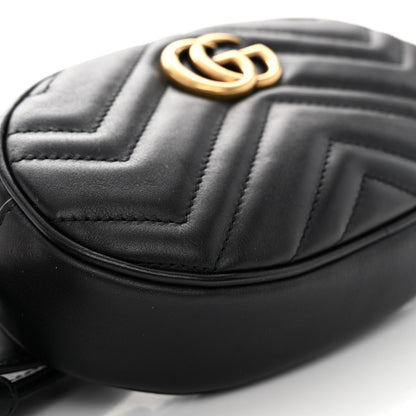 Gucci Calfskin Matelasse GG Marmont Belt Bag 75 30 Black 8 of 9