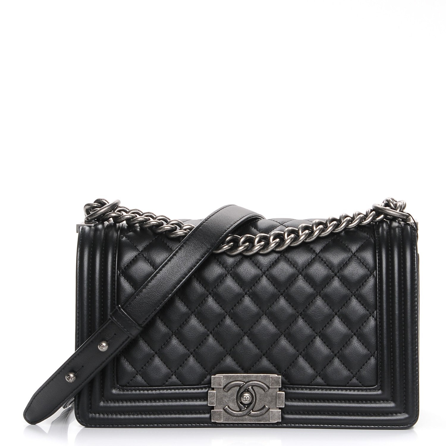 Chanel Calfskin Quilted Medium Boy Flap Black 1 of 8