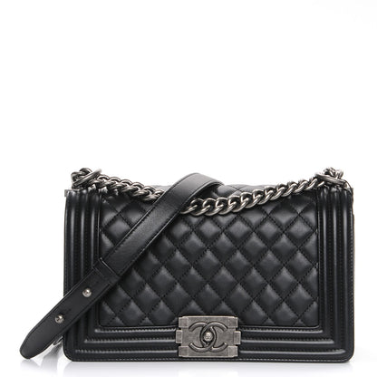Chanel Calfskin Quilted Medium Boy Flap Black 1 of 8