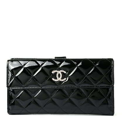 Chanel Patent Quilted Large Brilliant Flap Wallet Black 1 of 10