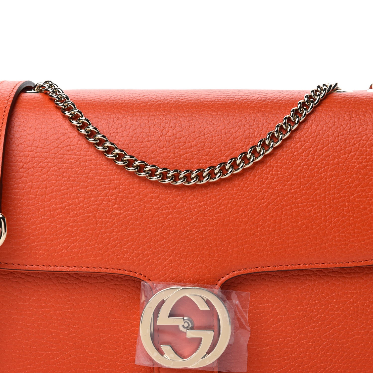 Gucci Dollar Calfskin Interlocking G Shoulder Bag Sun Orange 11 of 11