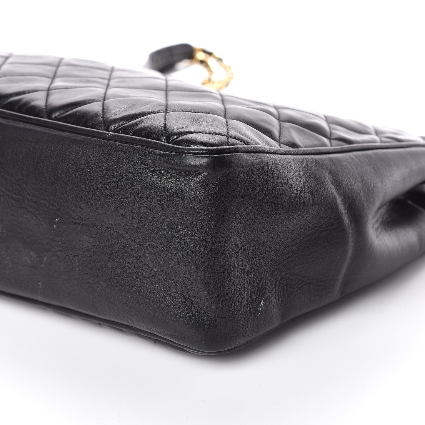 Lambskin Quilted Shoulder Bag Black