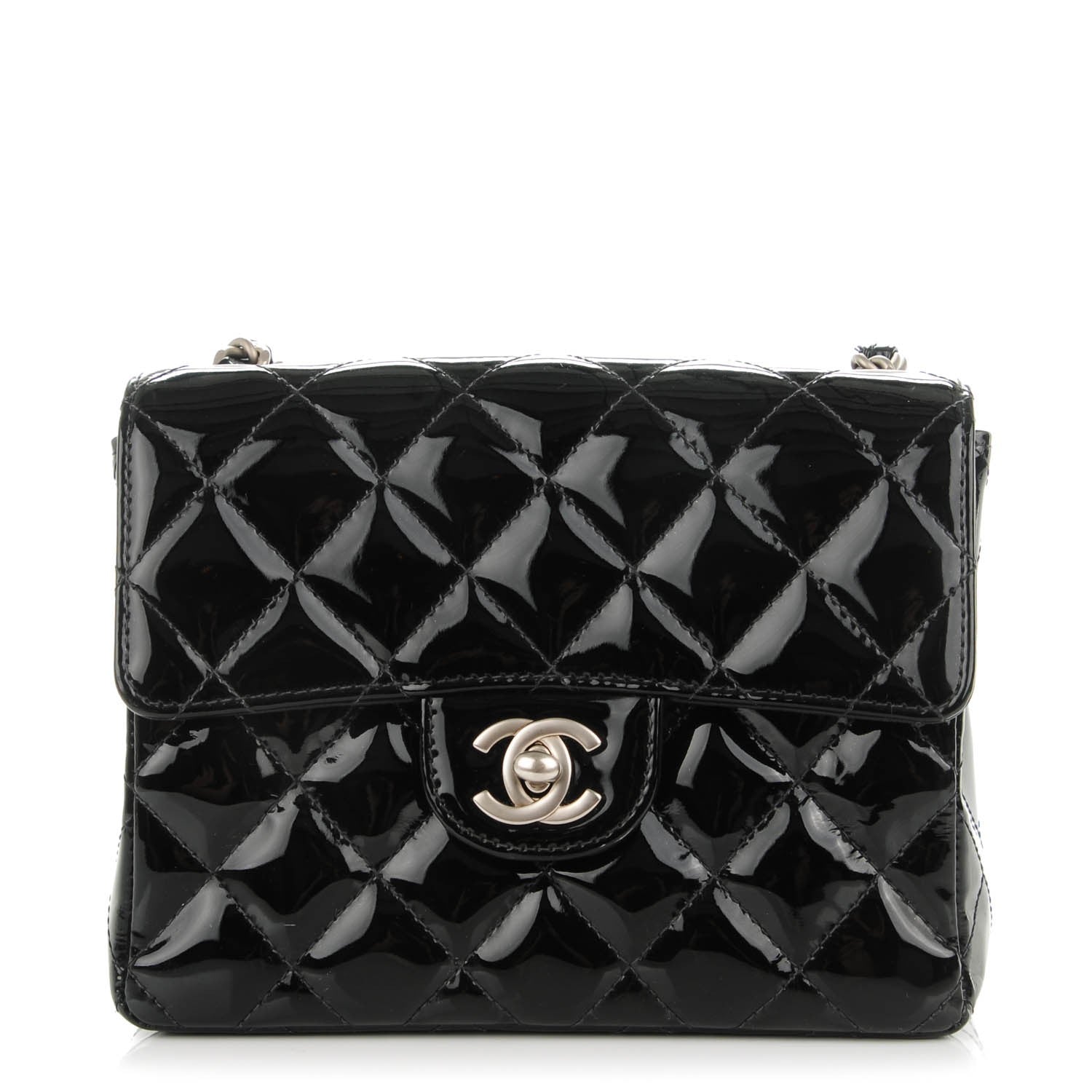 Chanel Patent Calfskin Quilted Mini Square Flap Black 1 of 8