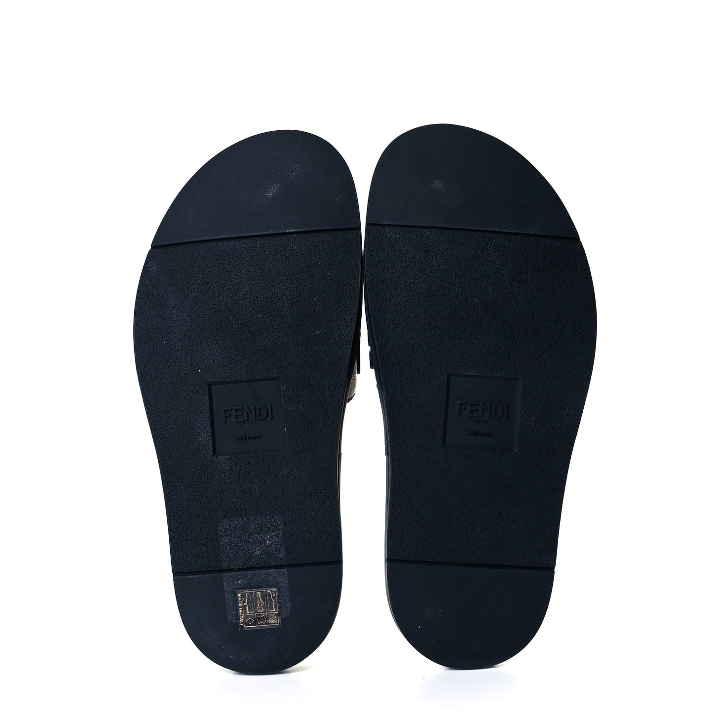 X FILA Glazed Fabric Calfskin FF 1974 Mania Mens Slide Sandals 5 Mogano Panna Blueberry Caipiroska