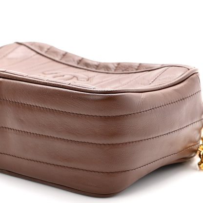 Chanel Lambskin Vertical Quilted Tassel Camera Case Brown 10 of 10