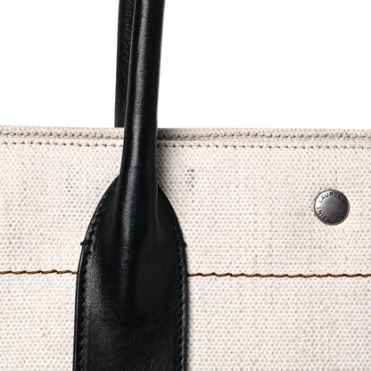Saint Laurent Linen Calfskin Rive Gauche Tote Optic White 13 of 15
