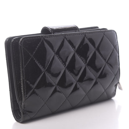 Chanel Patent Quilted Brilliant Zipped Pocket Wallet Black 3 of 8