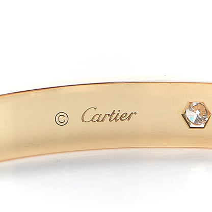 Cartier 18K Yellow Gold 4 Diamond LOVE Bracelet 16 6 of 9