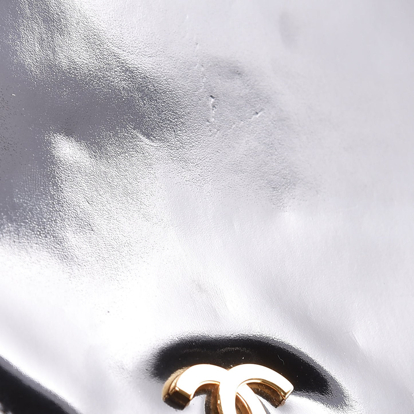 Patent Small Single Flap Bag Black