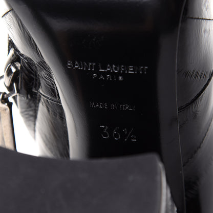 Saint Laurent Eelskin Jane Knee High Boots 36.5 Black 7 of 8