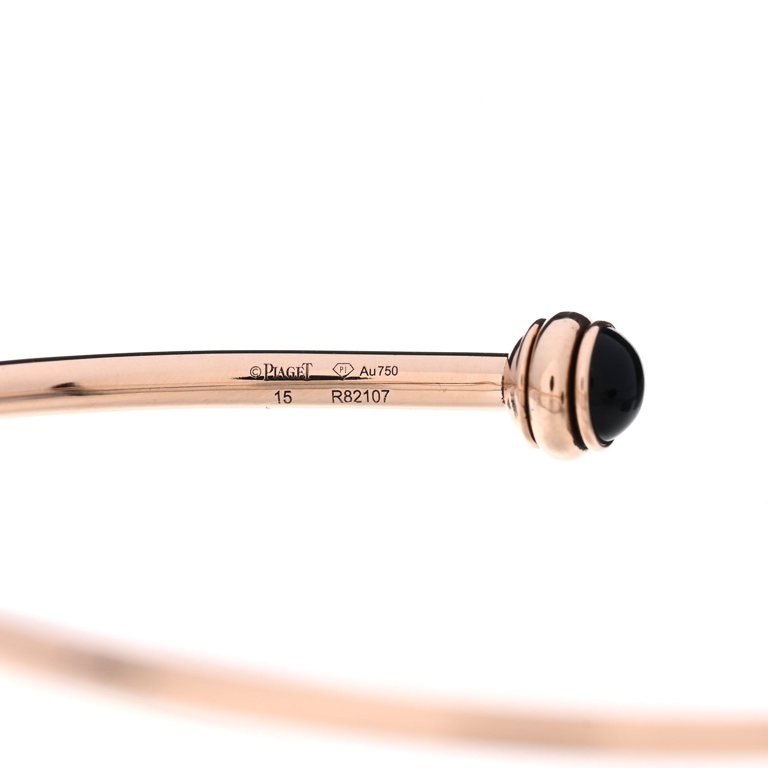 Piaget 18K Rose Gold Onyx Possession Open Bangle Bracelet 3 of 4