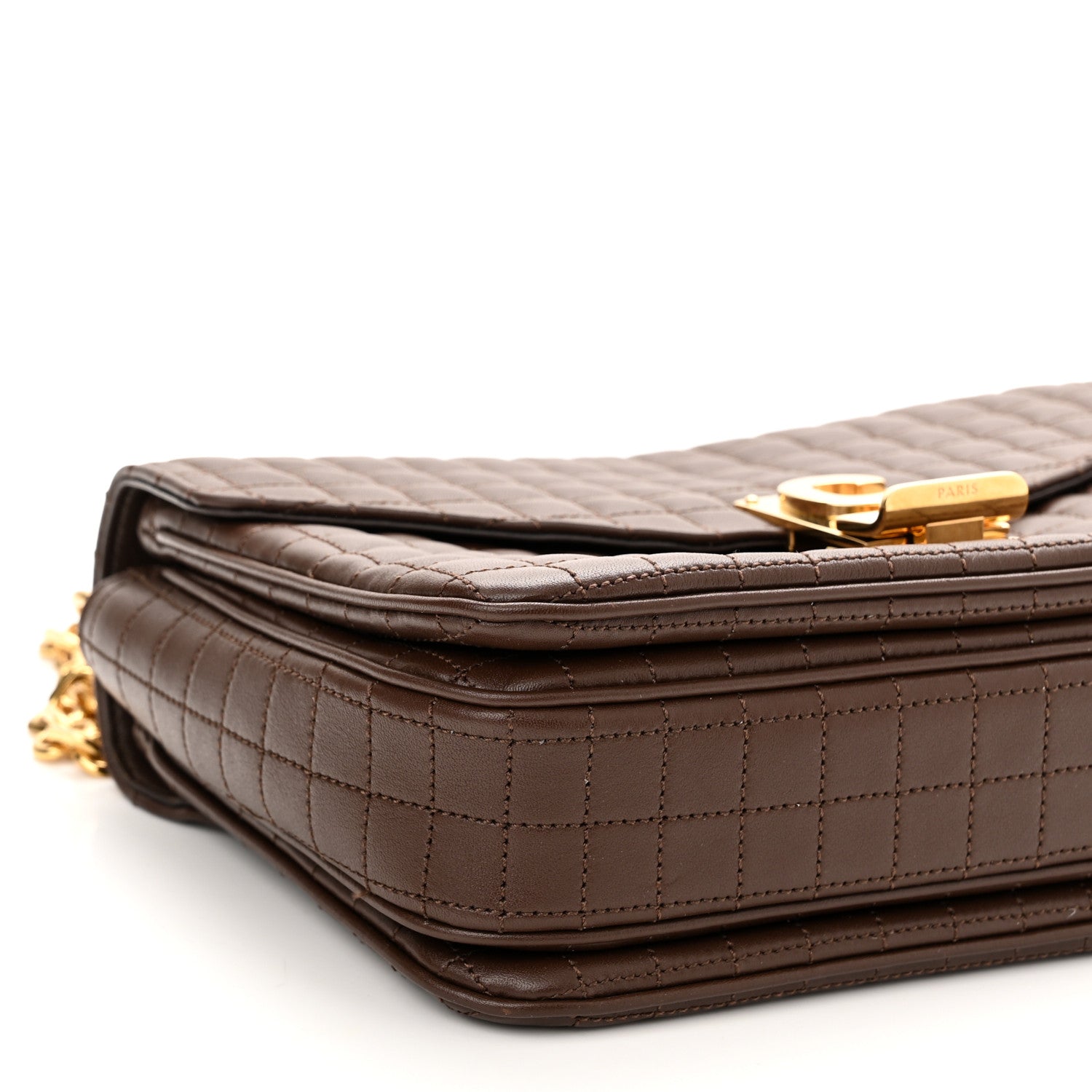 Celine Calfskin Quilted Medium C Bag Dark Brown 8 of 9